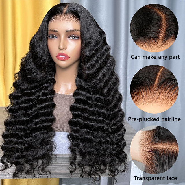 CROWNED PRINCESS COLLECTION- LooseDeep Wave Front Lace Wig (150 Density)