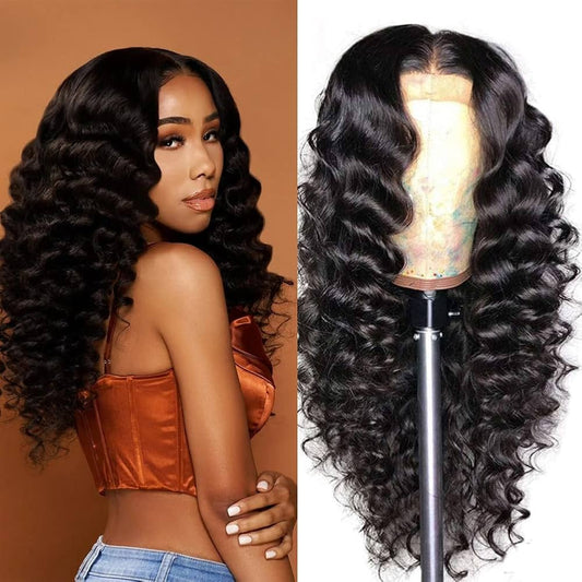 BADDIE ON A BUDGET COLLECTION- LooseDeep Wave Front Lace Wig (150 Density)