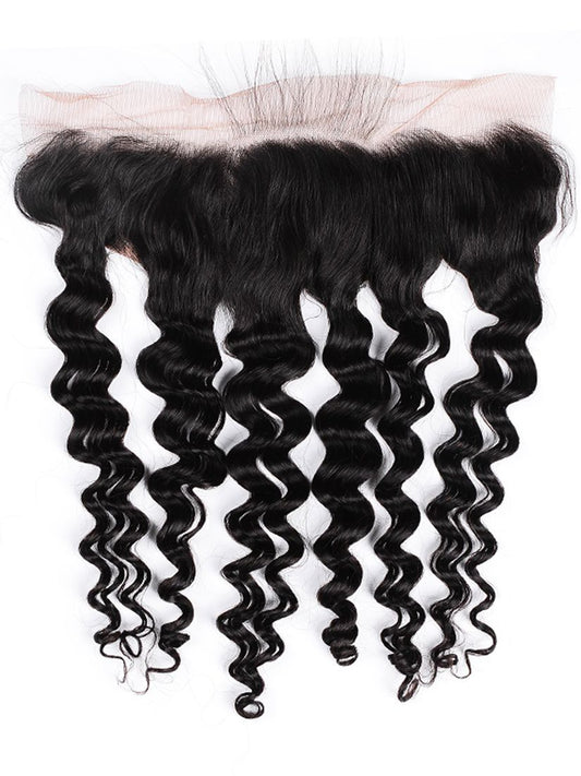 LAVISH COLLECTION 13x4” Free-Part Frontal (Silk Lace)- LooseDeep Wave Hair