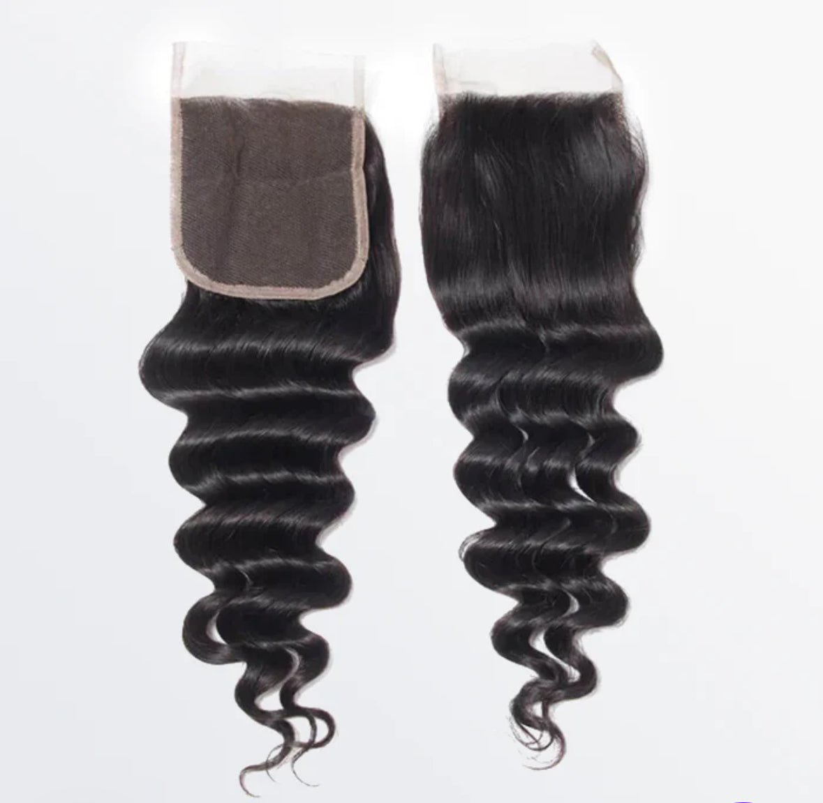 BADDIE ON A BUDGET COLLECTION- 4x4” Free-Part HD Lace Closure- Loose Deep Wave Hair {5-7 Business Days}