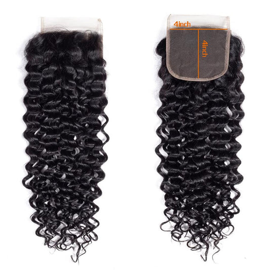 QUEEN COLLECTION- 4x4” Free-Part Closure- Curly Hair