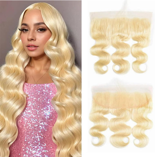 BADDIE ON A BUDGET COLLECTION- 13x4” Free-Part Frontal- Bodywave *Platinum Blonde (613)*