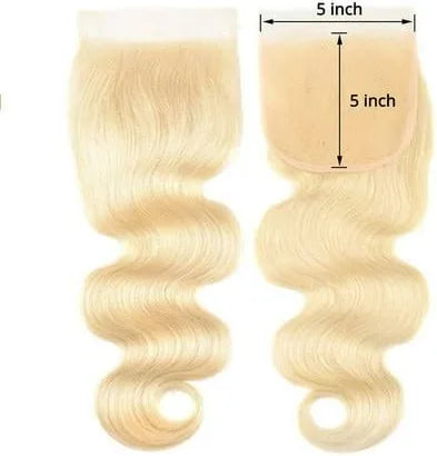 BADDIE ON A BUDGET COLLECTION- Free-Part Closure- Bodywave Hair *Platinum Blonde*