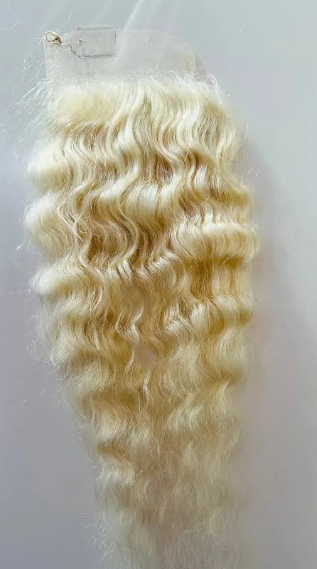BADDIE ON A BUDGET COLLECTION- Free-Part Closure- Curly Hair *Platinum Blonde* {5-7 Business Day}