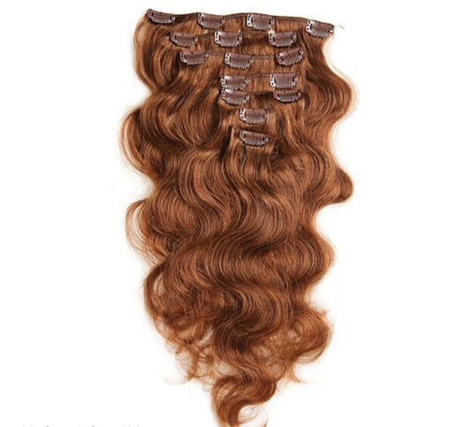 Clip Ins- Bodywave Hair (30) Light Auburn {5-7 Business Days}