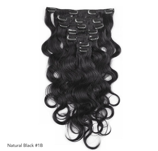 Clip Ins- Bodywave Hair (1B) Off-Black