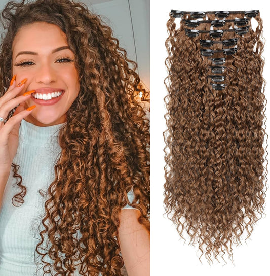 Clip Ins- Curly Hair (6) Chestnut Brown {5-7 Business Days}