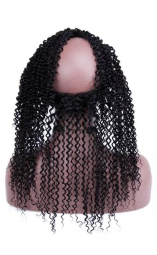 BADDIE ON A BUDGET COLLECTION- 360 Free-Part Frontal- Kinky Curly Hair