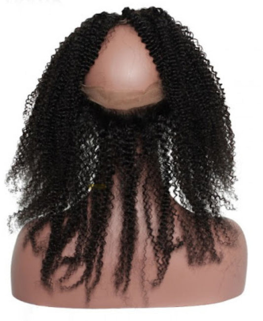 CROWNED PRINCESS COLLECTION- 360 Free-Part Frontal- Kinky Curly Hair