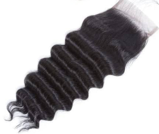 CROWNED PRINCESS COLLECTION- 4x4” Free-Part Closure- Loose Deep Wave Hair