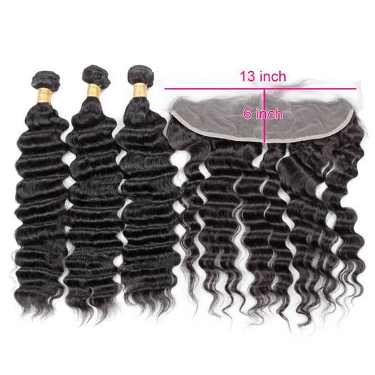 BADDIE ON A BUDGET COLLECTION- 13x6” Frontal- Loose Deep Wave Hair