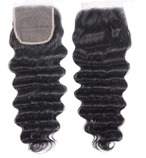 BADDIE ON A BUDGET COLLECTION- 5x5" Free-Part Closure- Loose Deep Wave Hair (More Hair Origin Options)