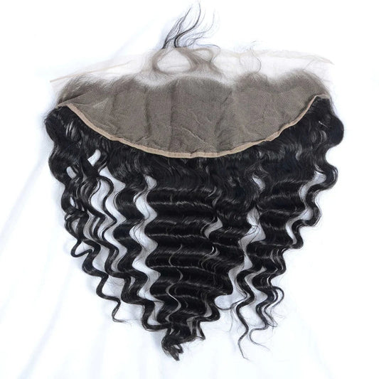 QUEEN COLLECTION- 13x4” Free-Part Frontal (Transparent Lace)- LooseDeep Wave Hair
