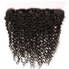 QUEEN COLLECTION- 13x4” Free-Part Frontal (Transparent Lace)- Kinky Curly Hair