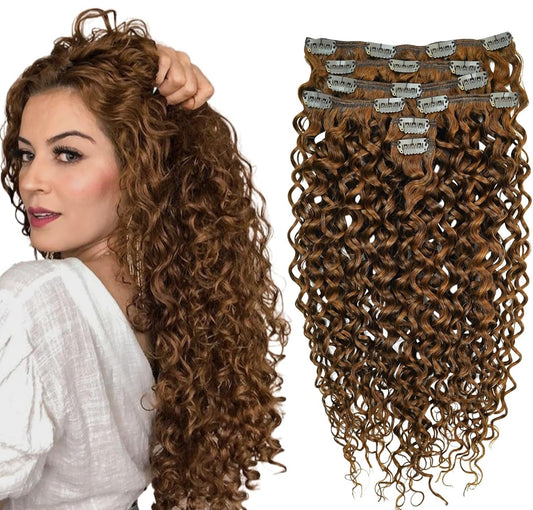 Clip Ins- Curly Hair (4) Light Brown {5-7 Business Days}