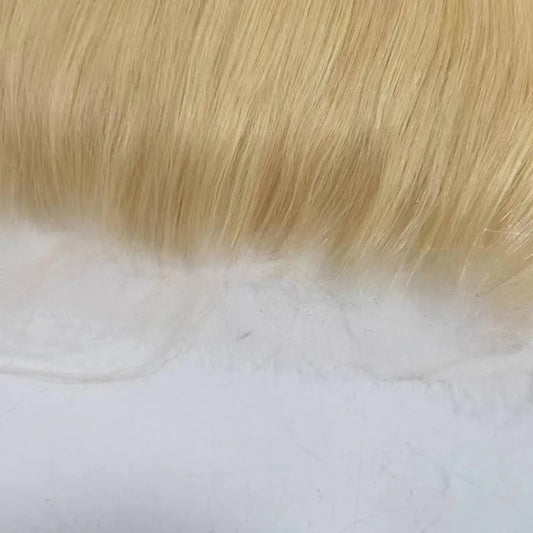 CROWNED PRINCESS COLLECTION- 13x4” Free-Part Frontal- Curly *Platinum Blonde (613)*