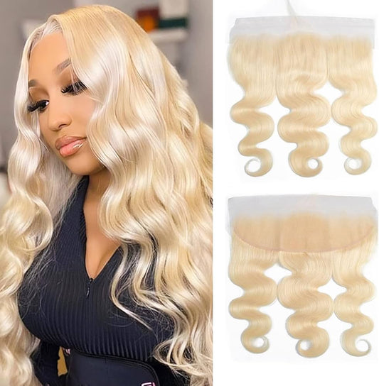 CROWN PRINCESS COLLECTION- 13x4” Free-Part Frontal- Bodywave *Platinum Blonde (613)*