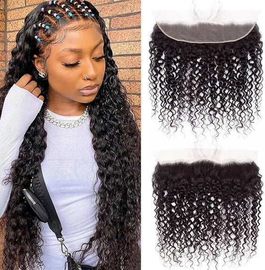 LAVISH COLLECTION- 13x4” Free-Part Frontal (Transparent Lace)- Kinky Curly Hair