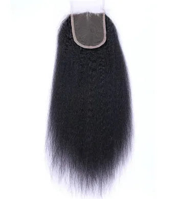 LAVISH COLLECTION- 4x4” Free-Part Closure- Kinky Straight Hair