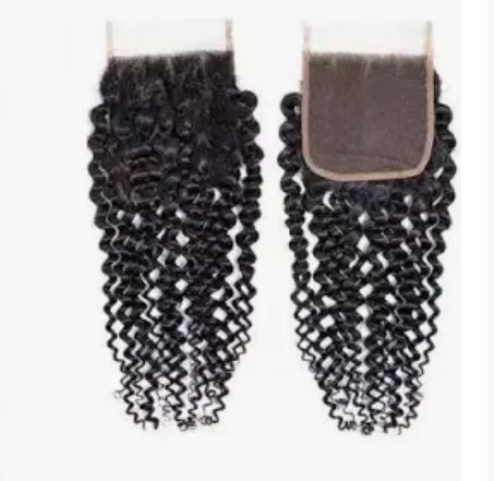 LAVISH COLLECTION- 4x4” Free-Part Closure- Kinky Curly