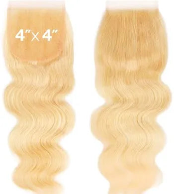 QUEEN COLLECTION- Closures (Standard Lace) -Bodywave Hair *Platinum Blonde*