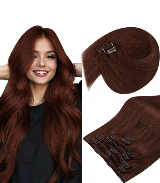 Clip Ins- Straight Hair (33) Dark Burn  {5-7 Business Days}