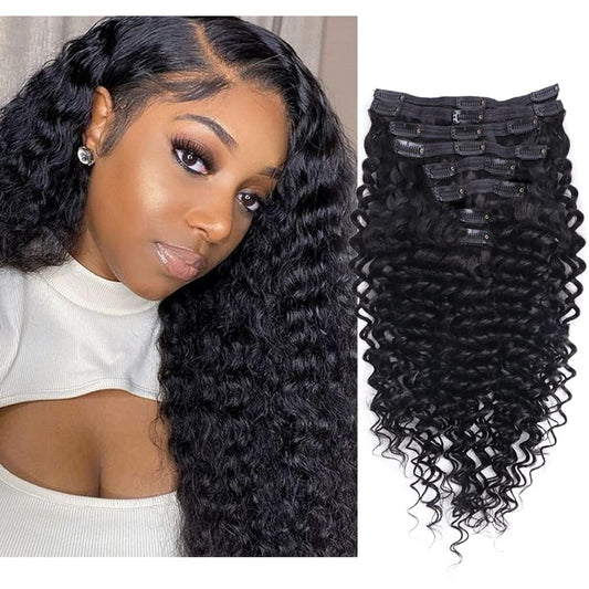 Clip Ins- Curly Hair (1) Jet-Black {5-7 Business Days}