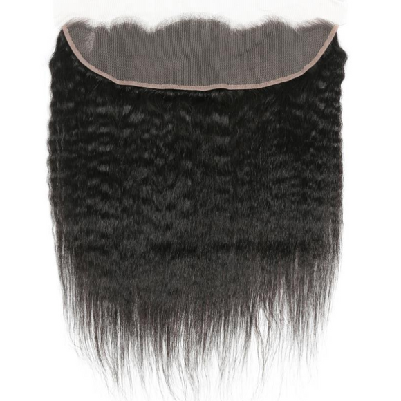 CROWNED PRINCESS COLLECTION- 13x4” Free-Part Frontal (Transparent Lace)- Kinky Curly Hair