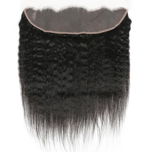 CROWNED PRINCESS COLLECTION- 13x4” Free-Part Frontal (Transparent Lace)- Kinky Curly Hair