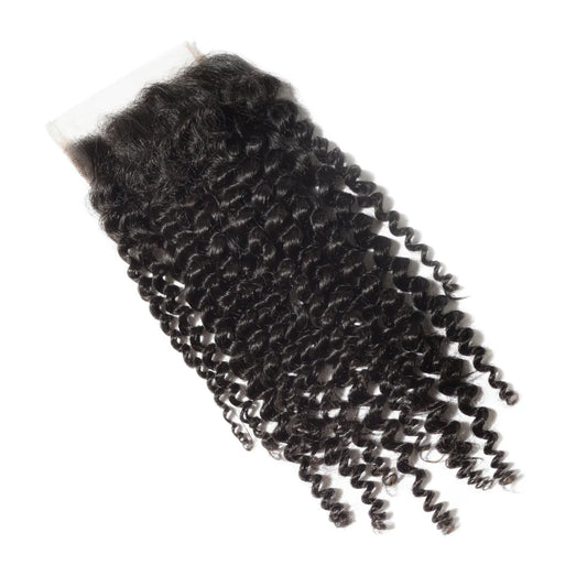 BADDIE ON A BUDGET COLLECTION- 4x4” Free-Part HD Lace Closure- Kinky Curly Hair {5-7 Business Days}