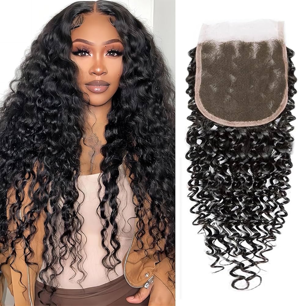 BADDIE ON A BUDGET COLLECTION- 4x4” Free-Part Closure- Curly Hair