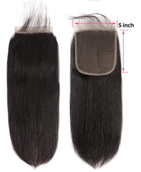 BADDIE ON A BUDGET COLLECTION- Free-Part 5x5 Closure- Straight Hair