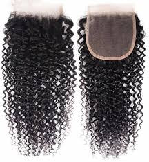 QUEEN COLLECTION- 4x4” Free-Part Closure- Kinky Curly Hair