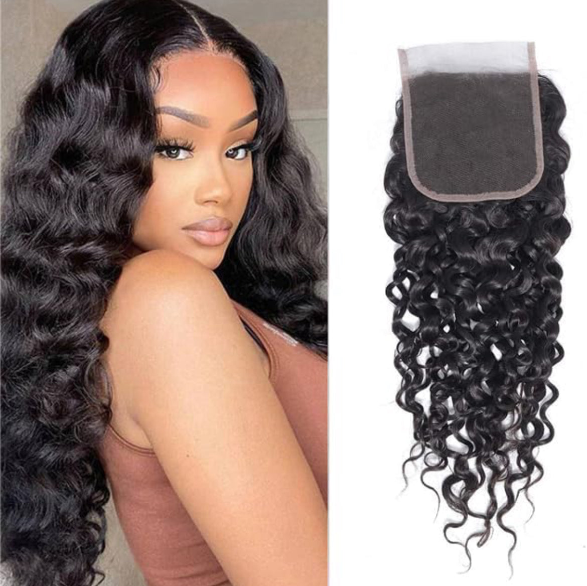 QUEEN COLLECTION- 5x5 Free-Part Closure- Curly Hair