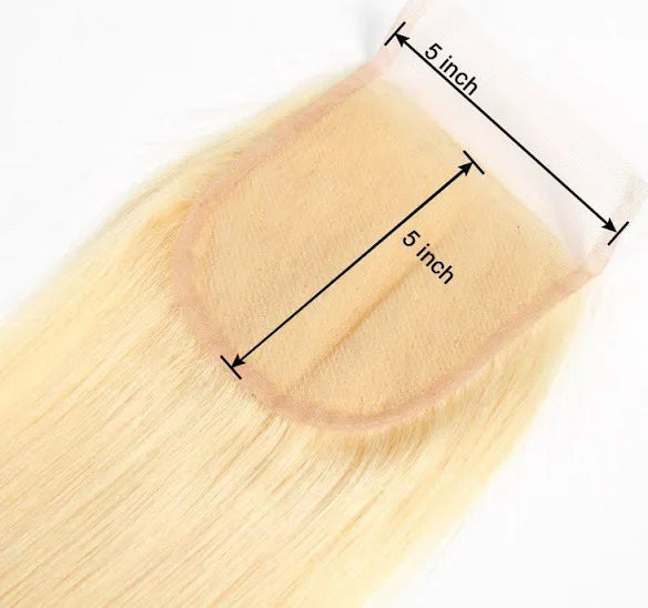 QUEEN COLLECTION- Free-Part Closures- Straight Hair *Platinum Blonde*
